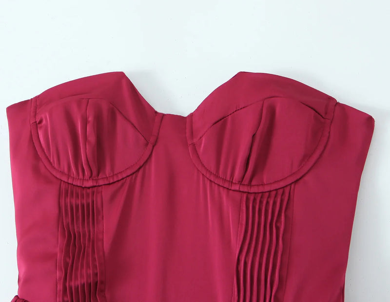 Vestido Midi Tomara Que Caia Rodado Vinho