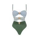 Conjunto 2 Peças Maiô e Saia Multicolorido Verde