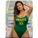Body Maiô Alça Fina Com Estampa Do Brasil