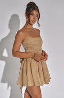 Vestido Curto Tomara Que Caia Em Lurex Brilhoso Preto