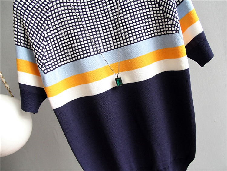 Blusa De Manga Tricô Listrada