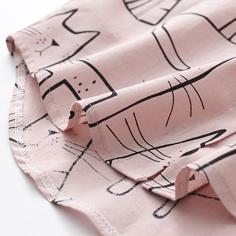 Camisa Manga Comprida Estampa Felinos