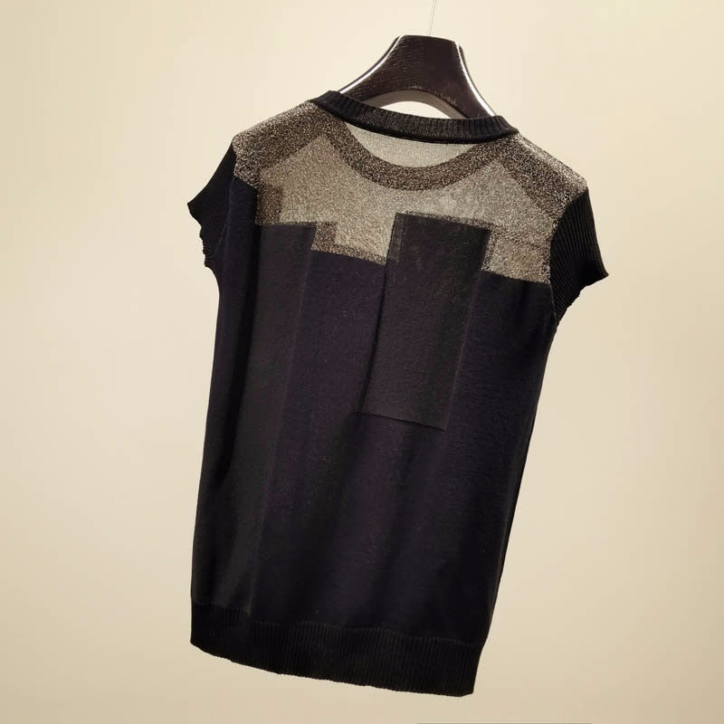 T-Shirt De Malha Decote Redondo