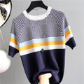 Blusa De Manga Tricô Listrada