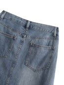 Saia Jeans Longa Com Fenda