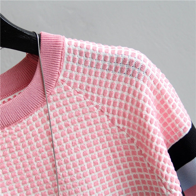 Blusa De Manga Tricô Listrada