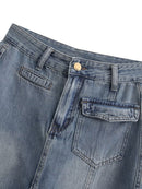 Saia Jeans Longa Com Fenda