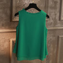 Blusa Regata Com Babados Chiffon