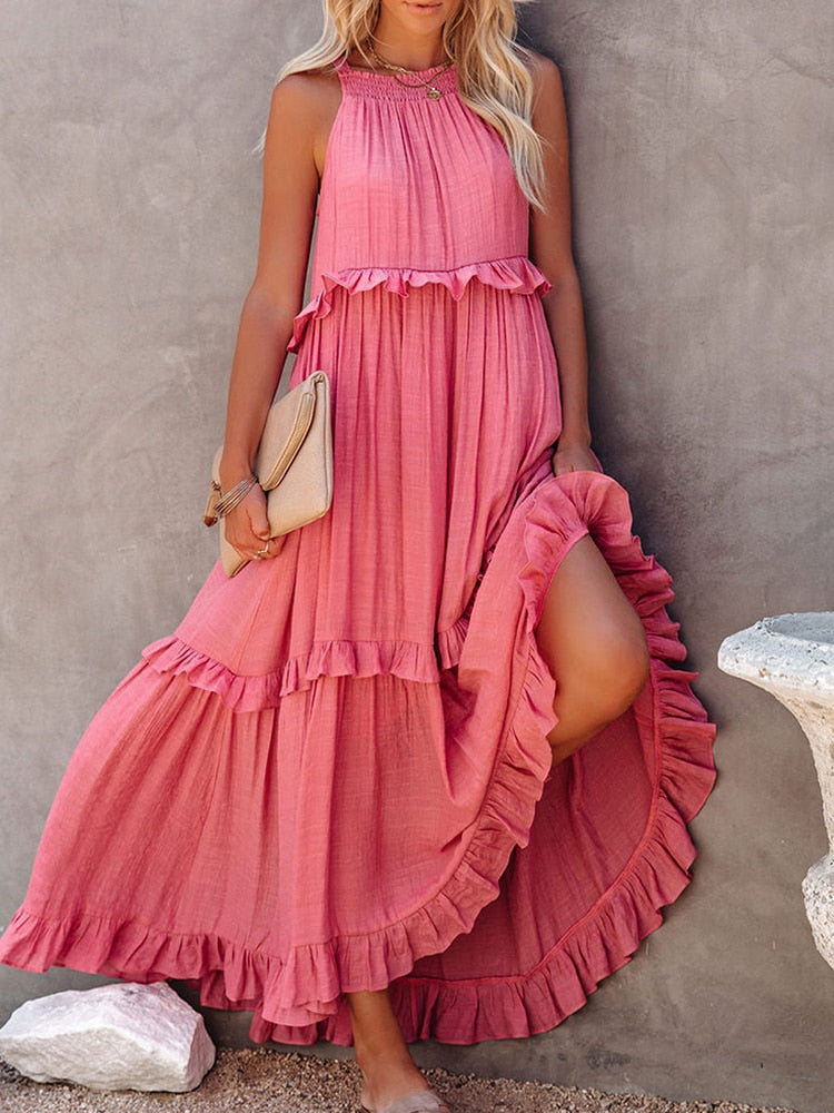 Vestido Longo Plissado