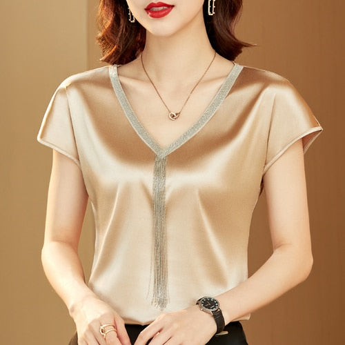 Blusa de Cetim Lila