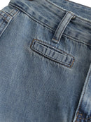 Saia Jeans Longa Com Fenda