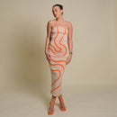 Vestido Midi Tubinho Laranja