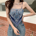 Top Cropped Lenço Estampado
