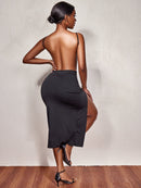 Vestido Midi Com Fenda Lateral Night