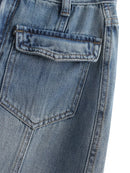 Saia Jeans Longa Com Fenda