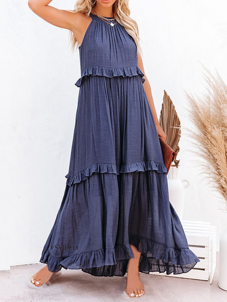 Vestido Longo Plissado