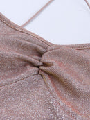 Vestido Curto Babado Com Brilho