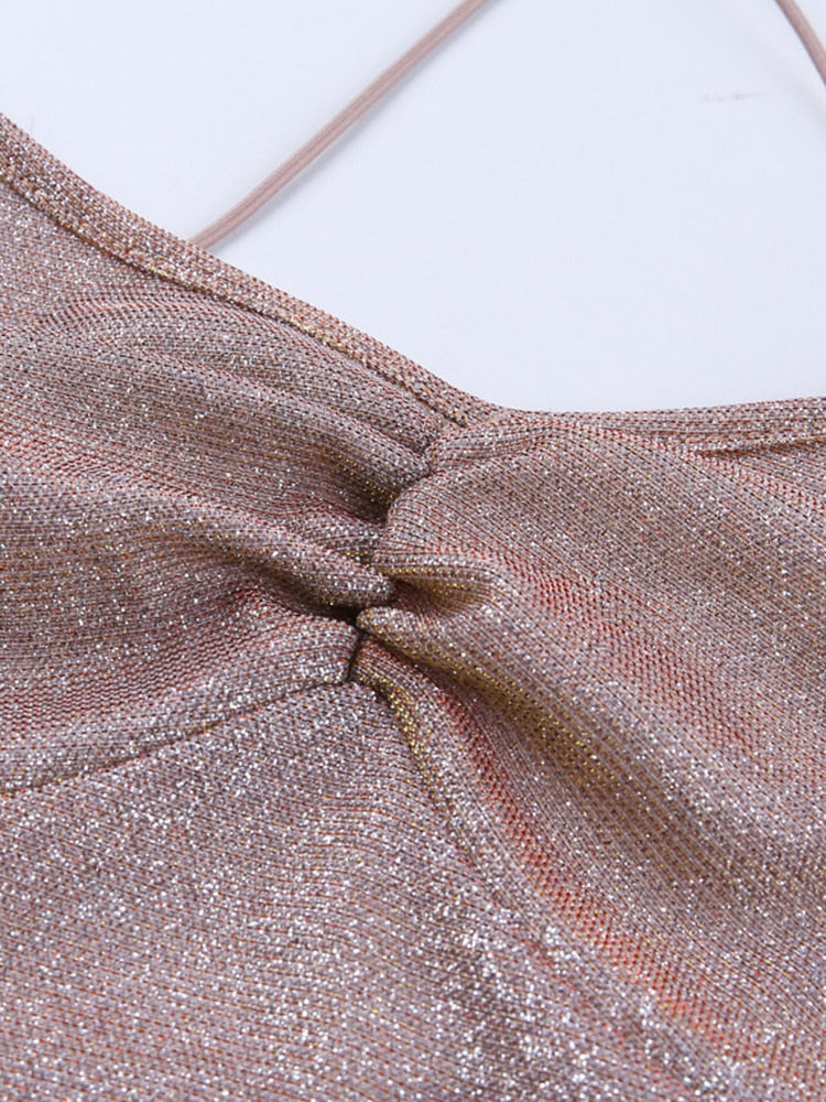 Vestido Curto Babado Com Brilho