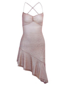 Vestido Curto Babado Com Brilho