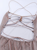 Vestido Curto Babado Com Brilho